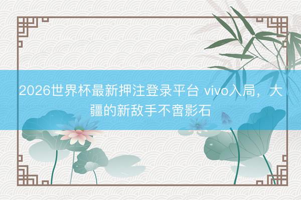 2026世界杯最新押注登录平台 vivo入局，大疆的新敌手不啻影石