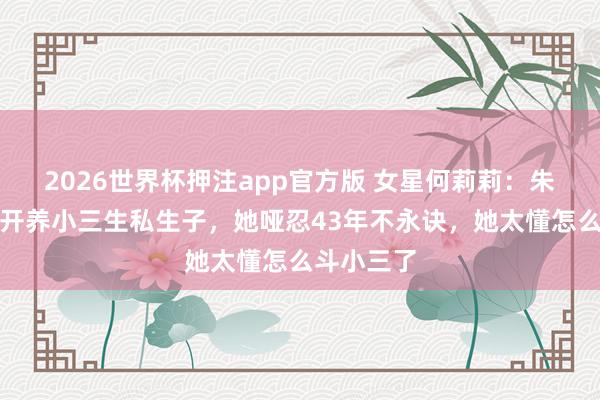 2026世界杯押注app官方版 女星何莉莉：朱门丈夫公开养小三生私生子，她哑忍43年不永诀，她太懂怎么斗小三了