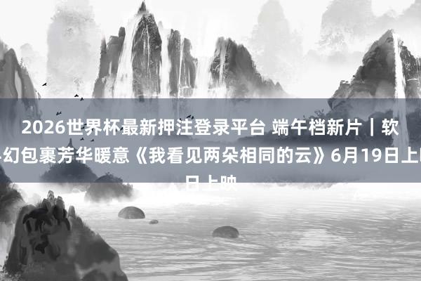 2026世界杯最新押注登录平台 端午档新片｜软科幻包裹芳华暖意《我看见两朵相同的云》6月19日上映